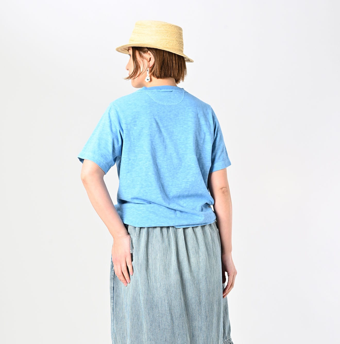 Plant Dyed Tenjiku 908 45 Star T-shirt Female Model