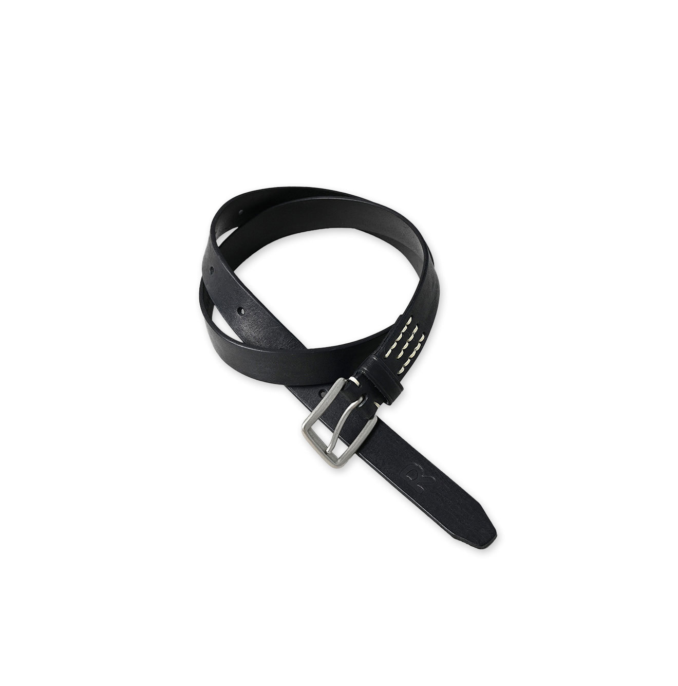 Vintage Leather Belt Slim Black