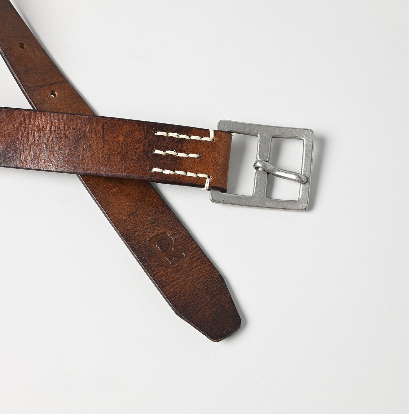 Vintage Leather Belt Slim Detail