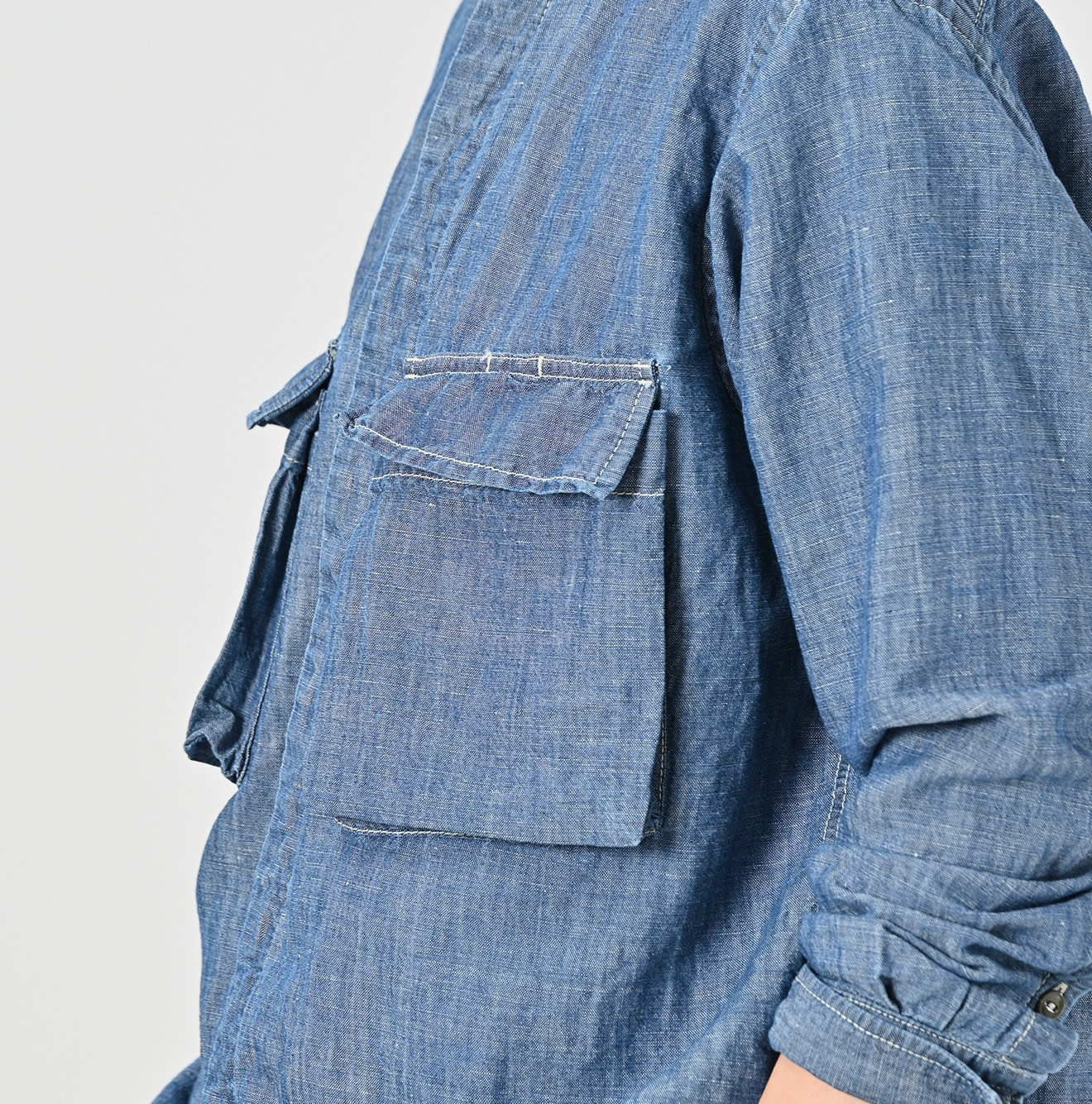Cotton Linen Ruri Dungaree 908 Neem Shirt Zyu Detail