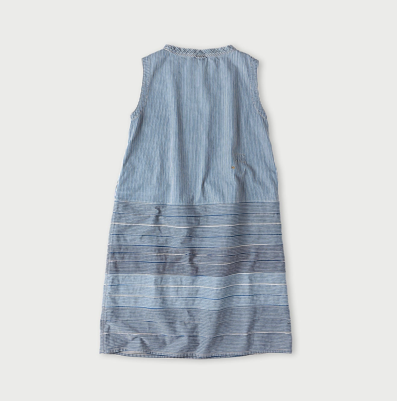 Rye Mugi Denim Yoke Pintuck Dress Tan Back