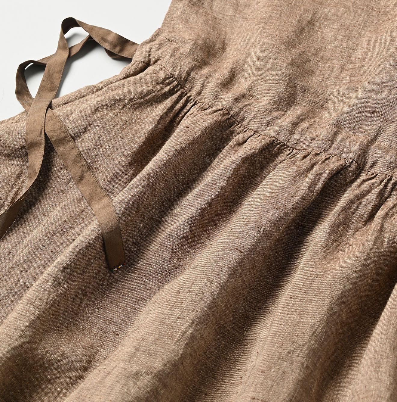 Indian Linen Beads Embroidery Dress Sumi Detail