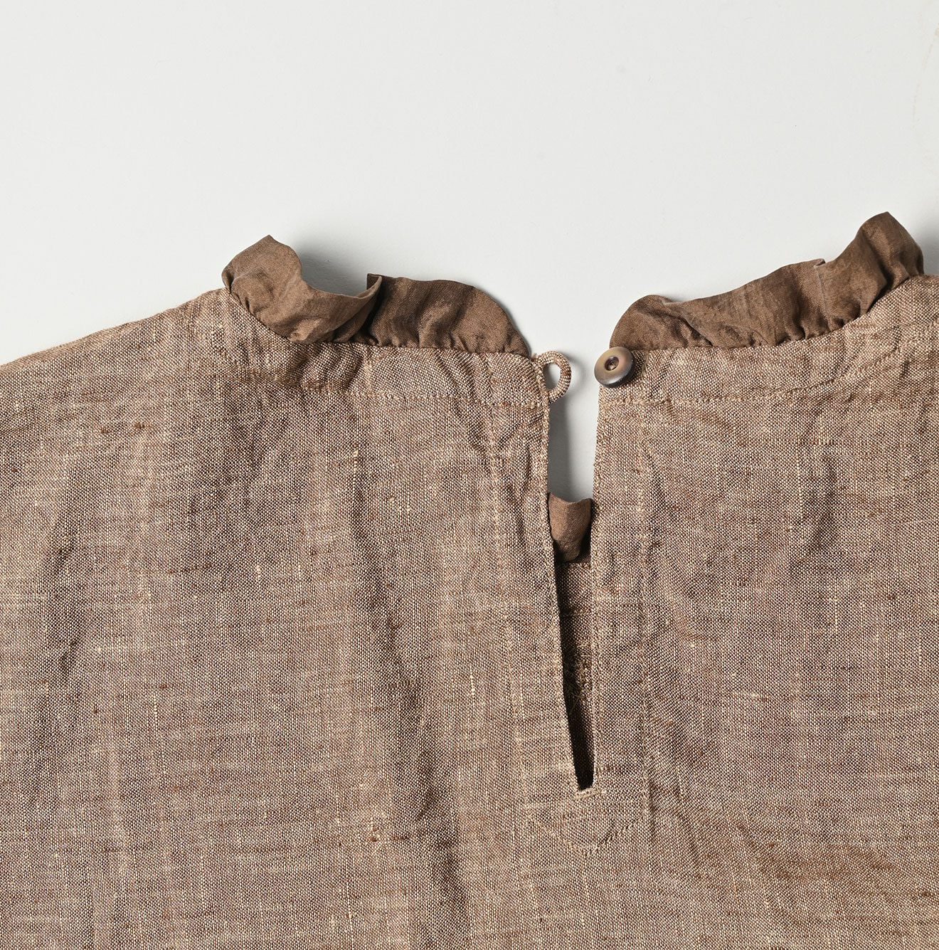 Indian Linen Beads Embroidery Dress Sumi Detail