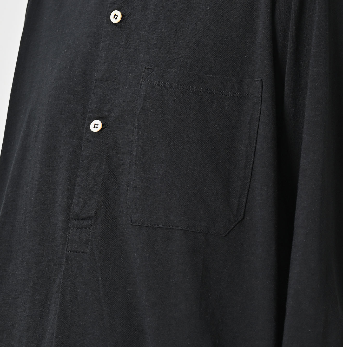 Supima Tenjiku 908 Grandpa Pull Shirt Detail