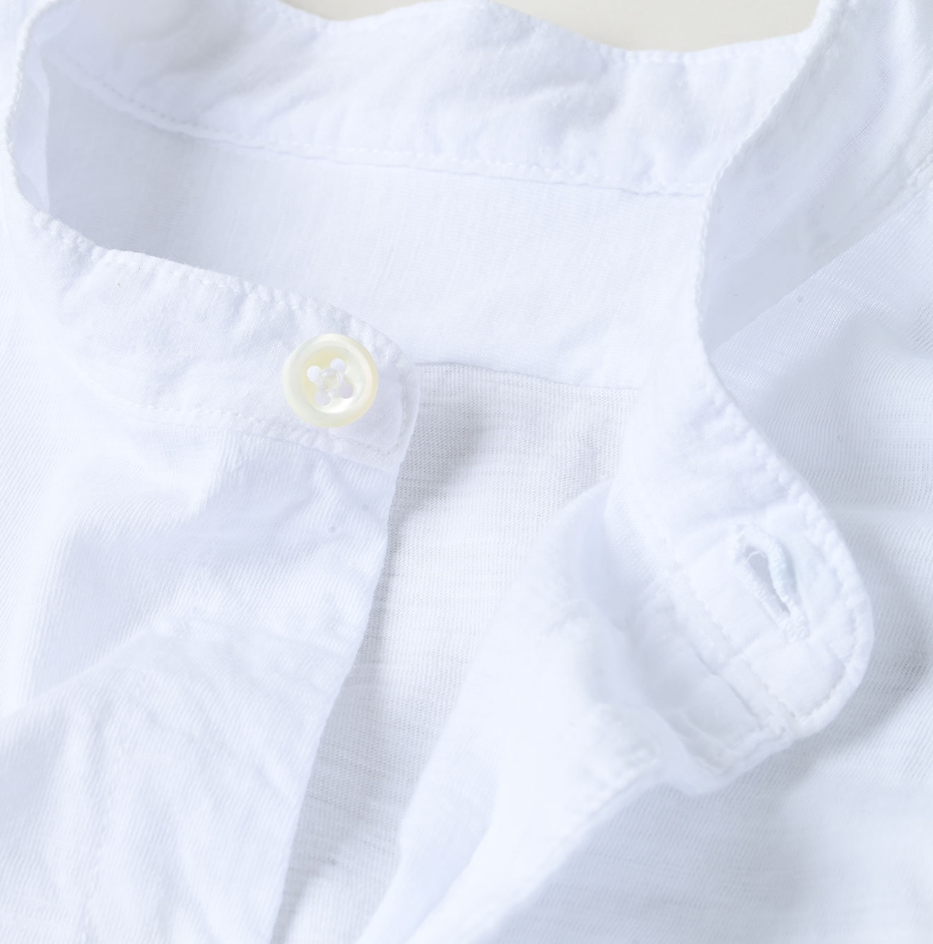 Supima Tenjiku 908 Grandpa Pull Shirt Detail