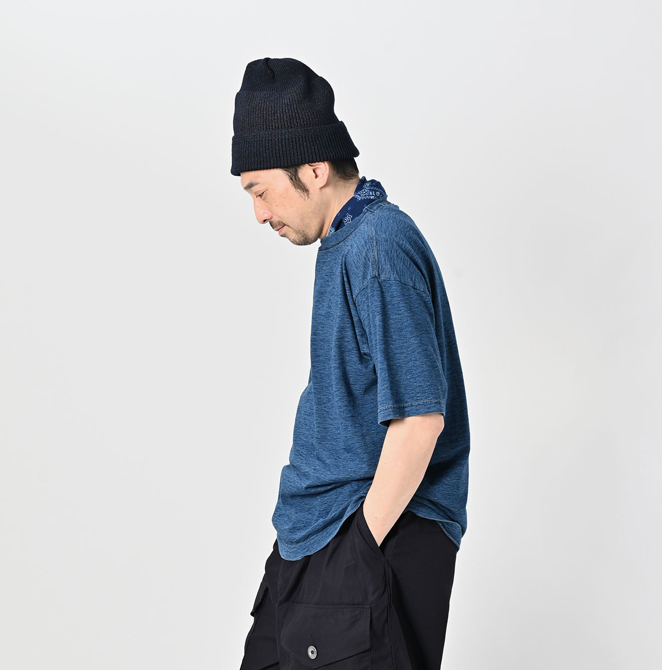 Indigo Tenjiku 908 Ocean T-shirt Dash Indigo Zyu Male Model