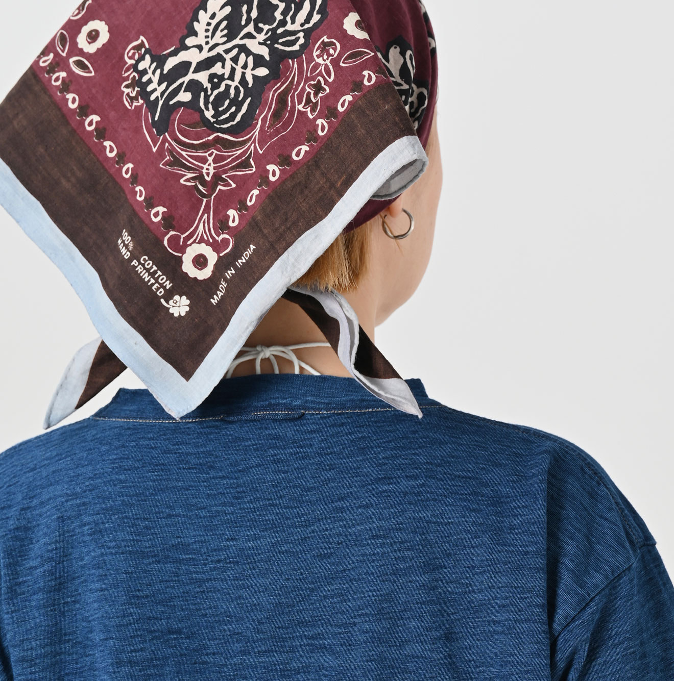 Indigo Tenjiku 908 Ocean T-shirt Dash Indigo Zyu Detail