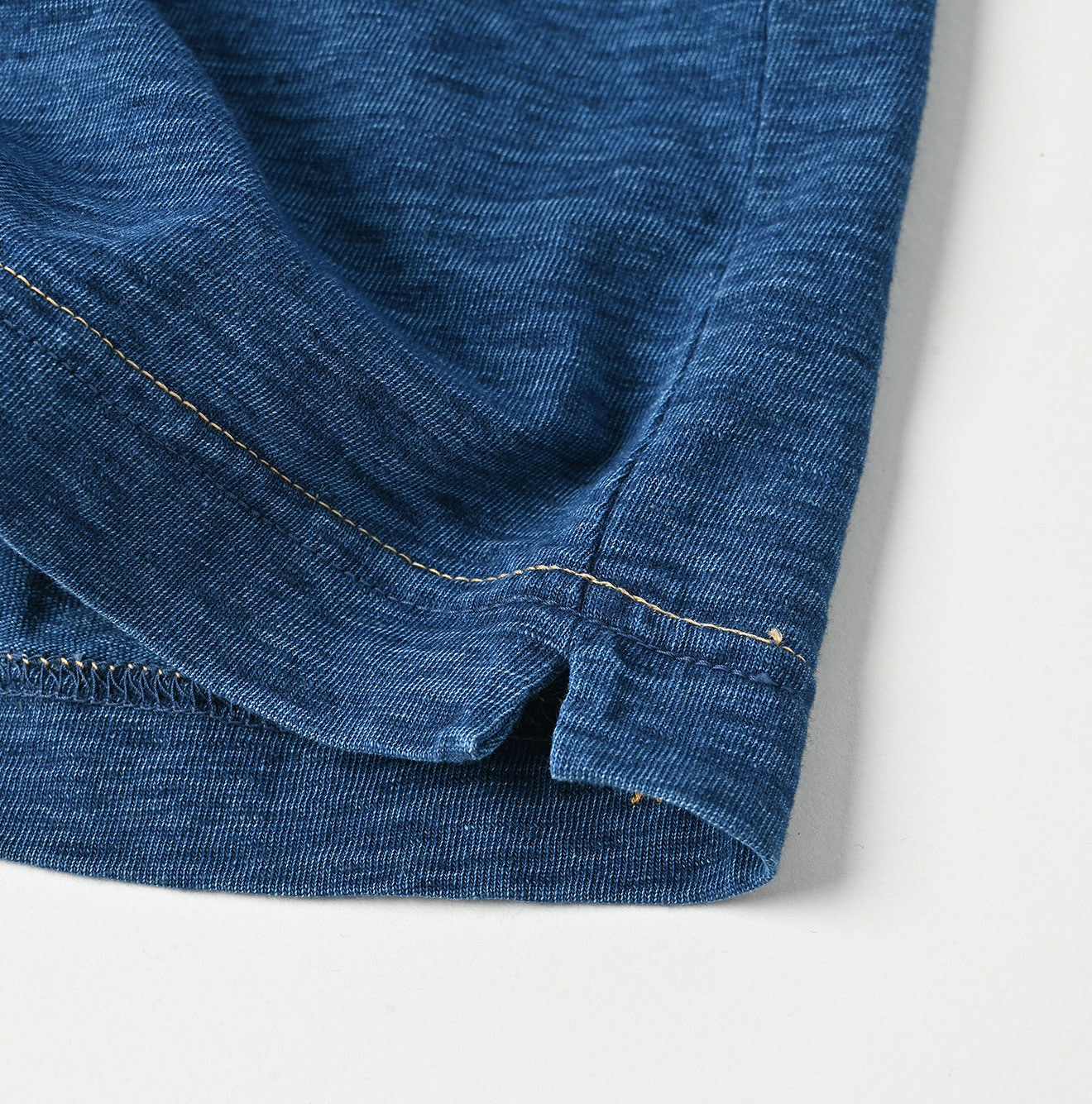 Indigo Tenjiku 908 Ocean T-shirt Dash Indigo Zyu Detail