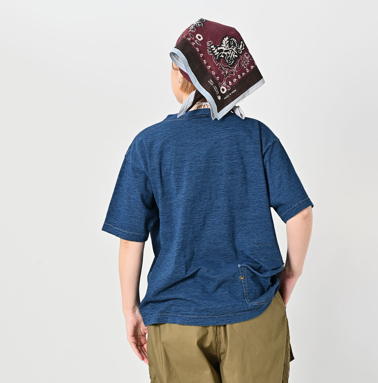Indigo Tenjiku 908 Ocean T-shirt Dash Indigo Zyu Female Model