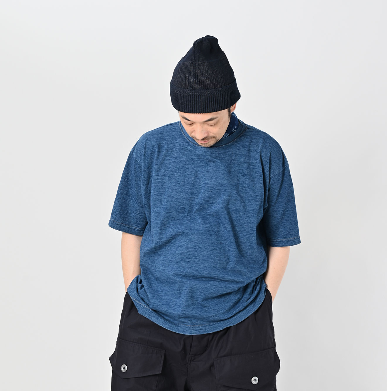 Indigo Tenjiku 908 Ocean T-shirt Dash Indigo Zyu Male Model