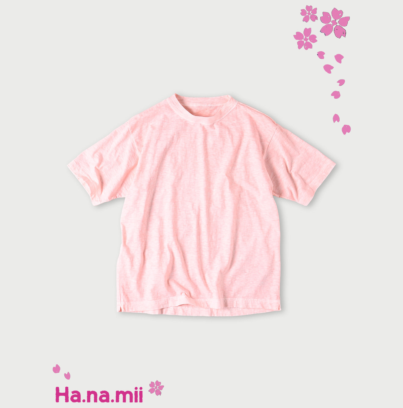 Sakura Dyed 908 Ocean T-shirt Pale Cherry Blossom