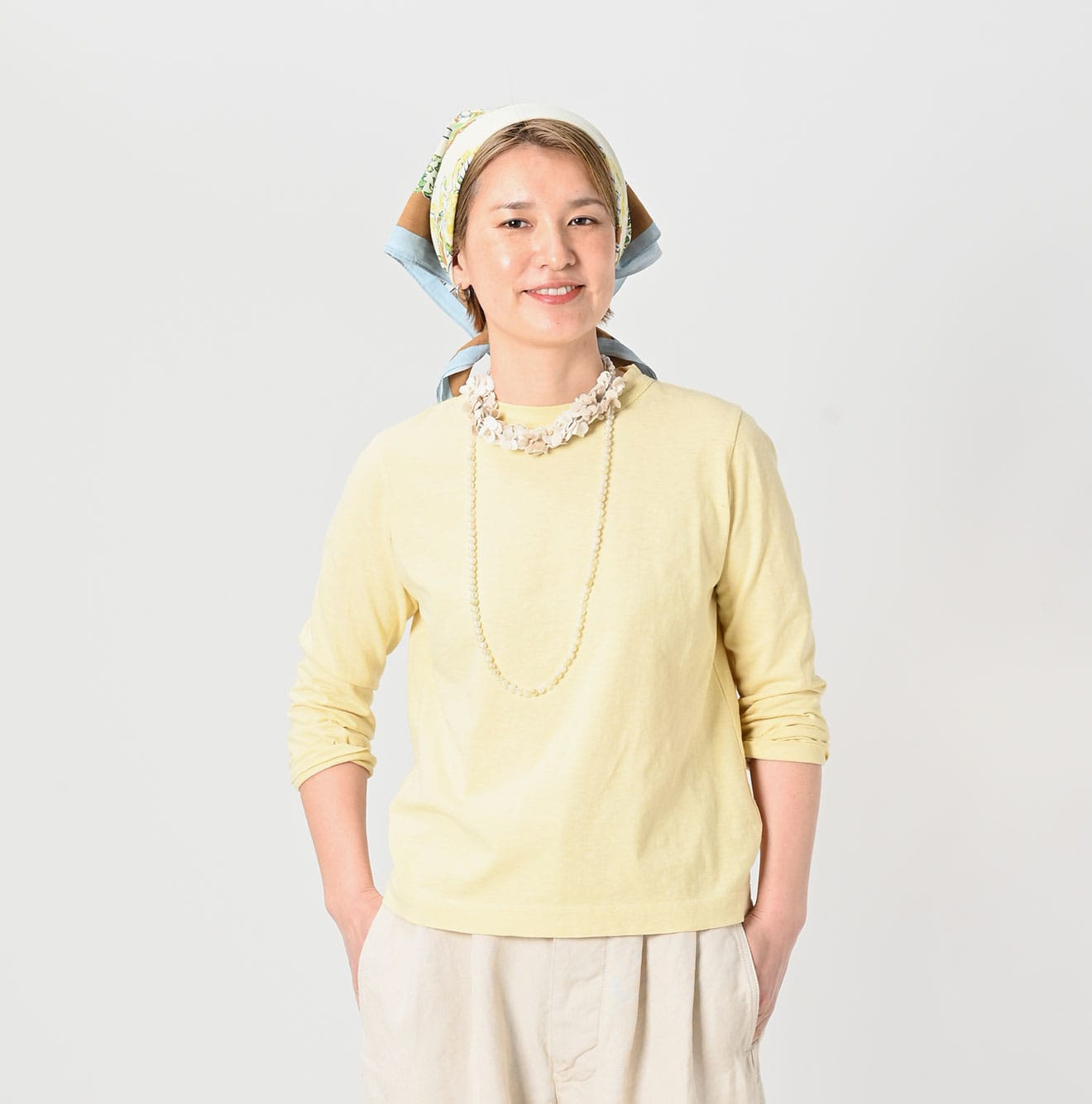 Tenjiku Square T-shirt Female Model