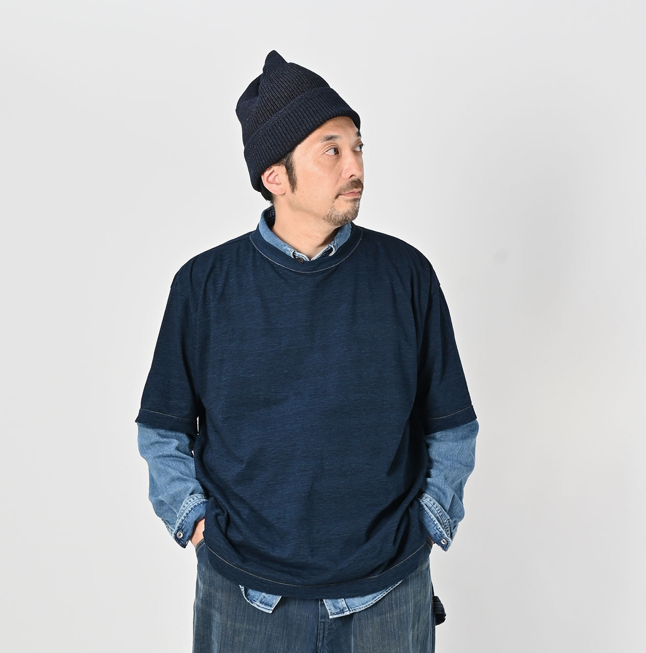 Indigo Tenjiku 908 Ocean T-shirt Male Model