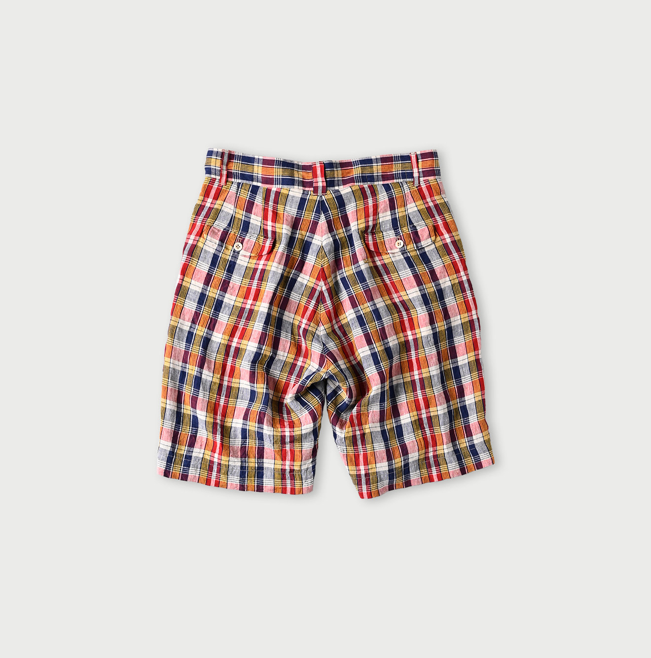 Indian Linen Madras Short Pants Back