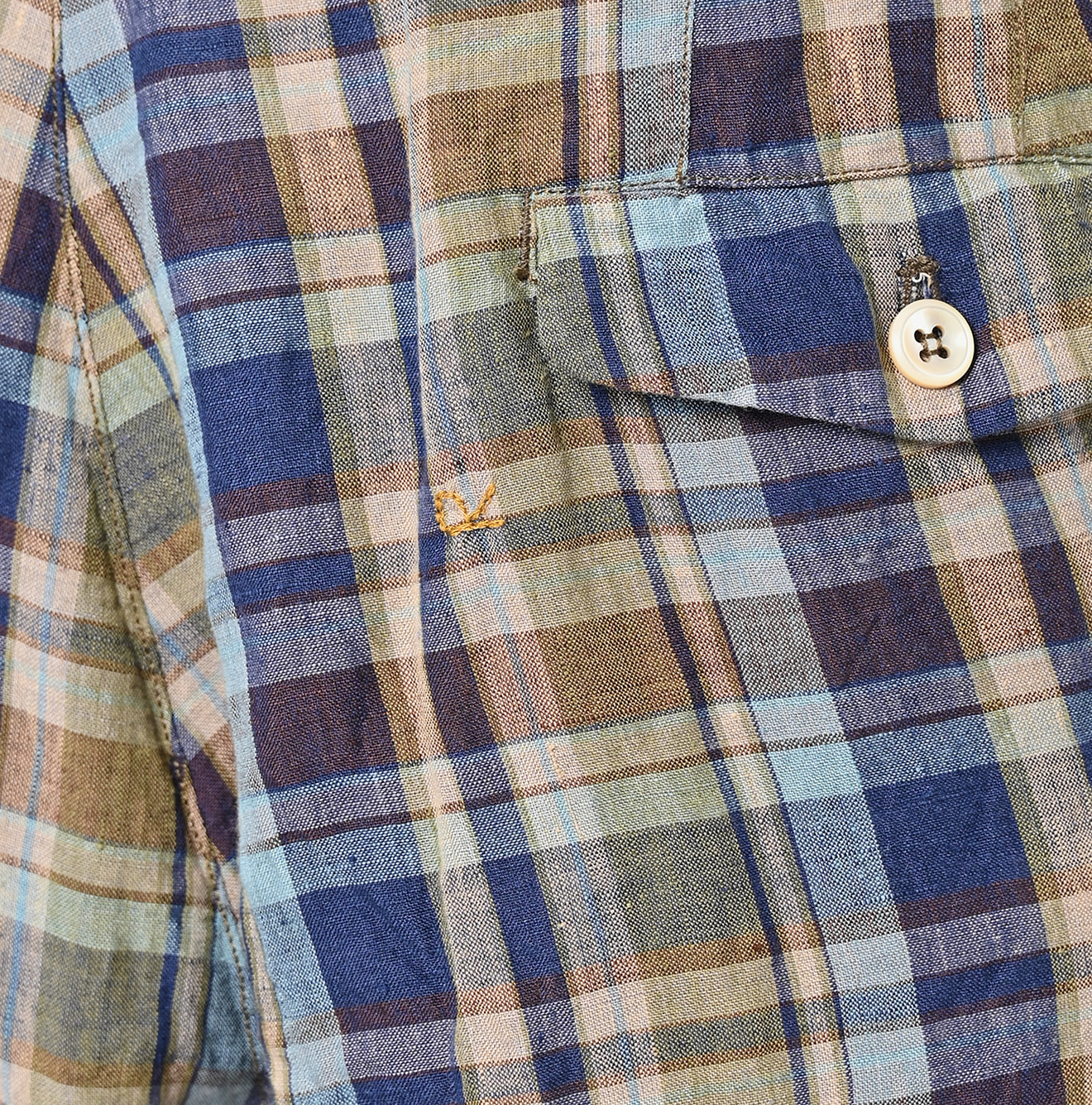 Indian Linen Madras Short Pants Detail