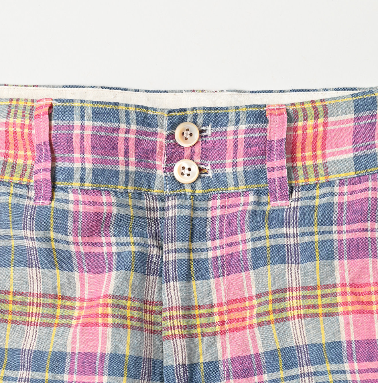 Indian Linen Madras Short Pants Detail