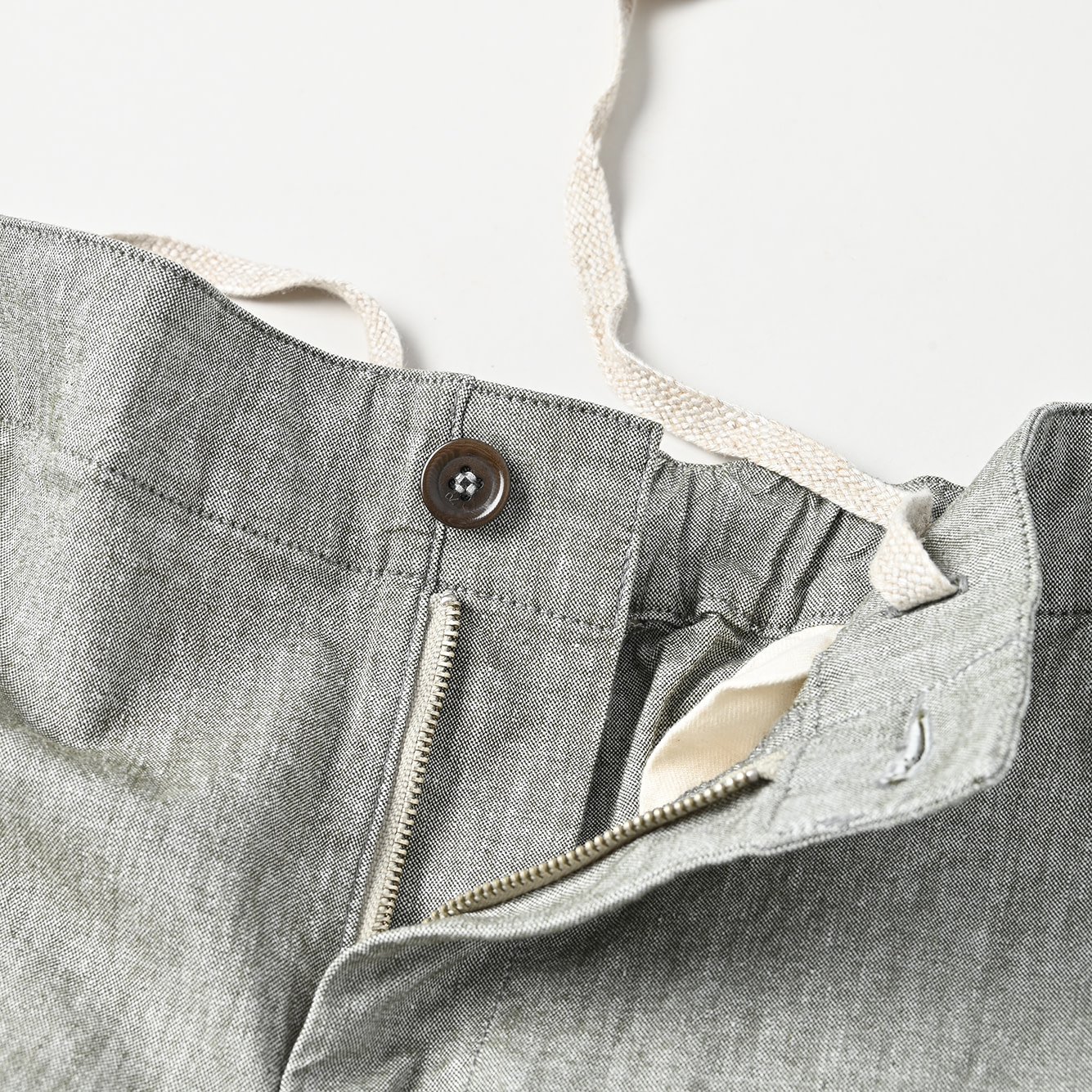 Cotton Linen OX Stretch Sabrina Slacks Detail