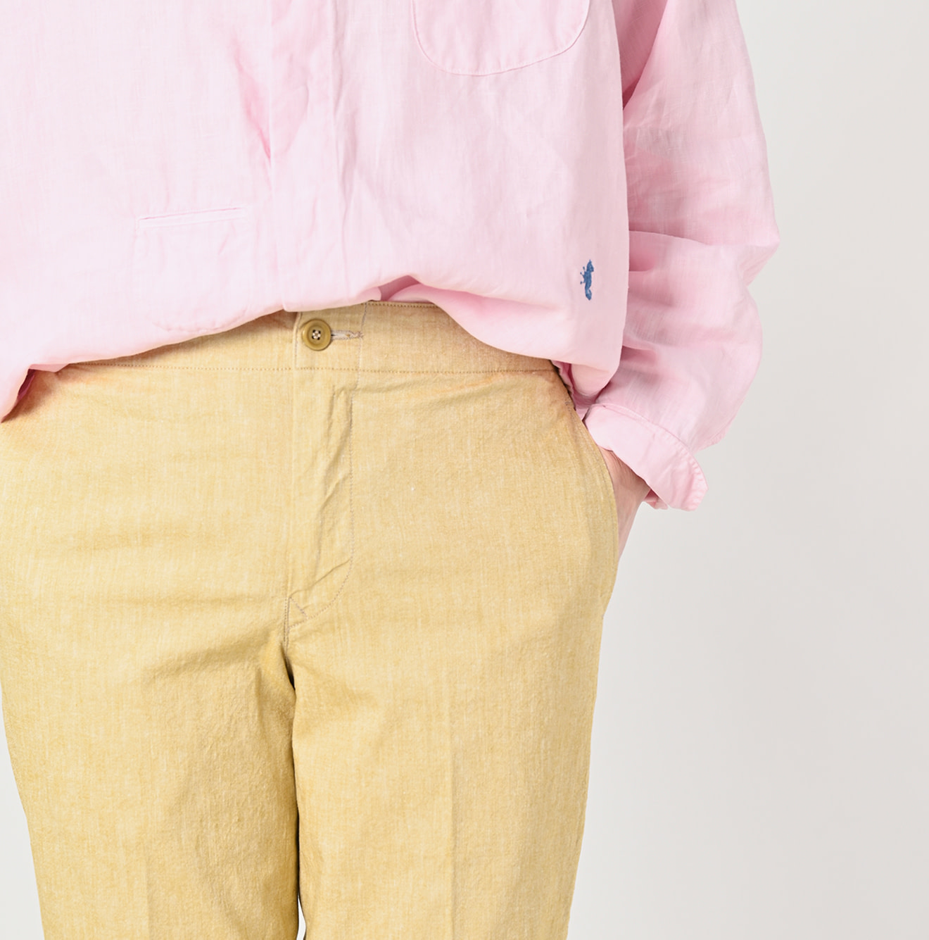 Cotton Linen OX Stretch Sabrina Slacks Detail
