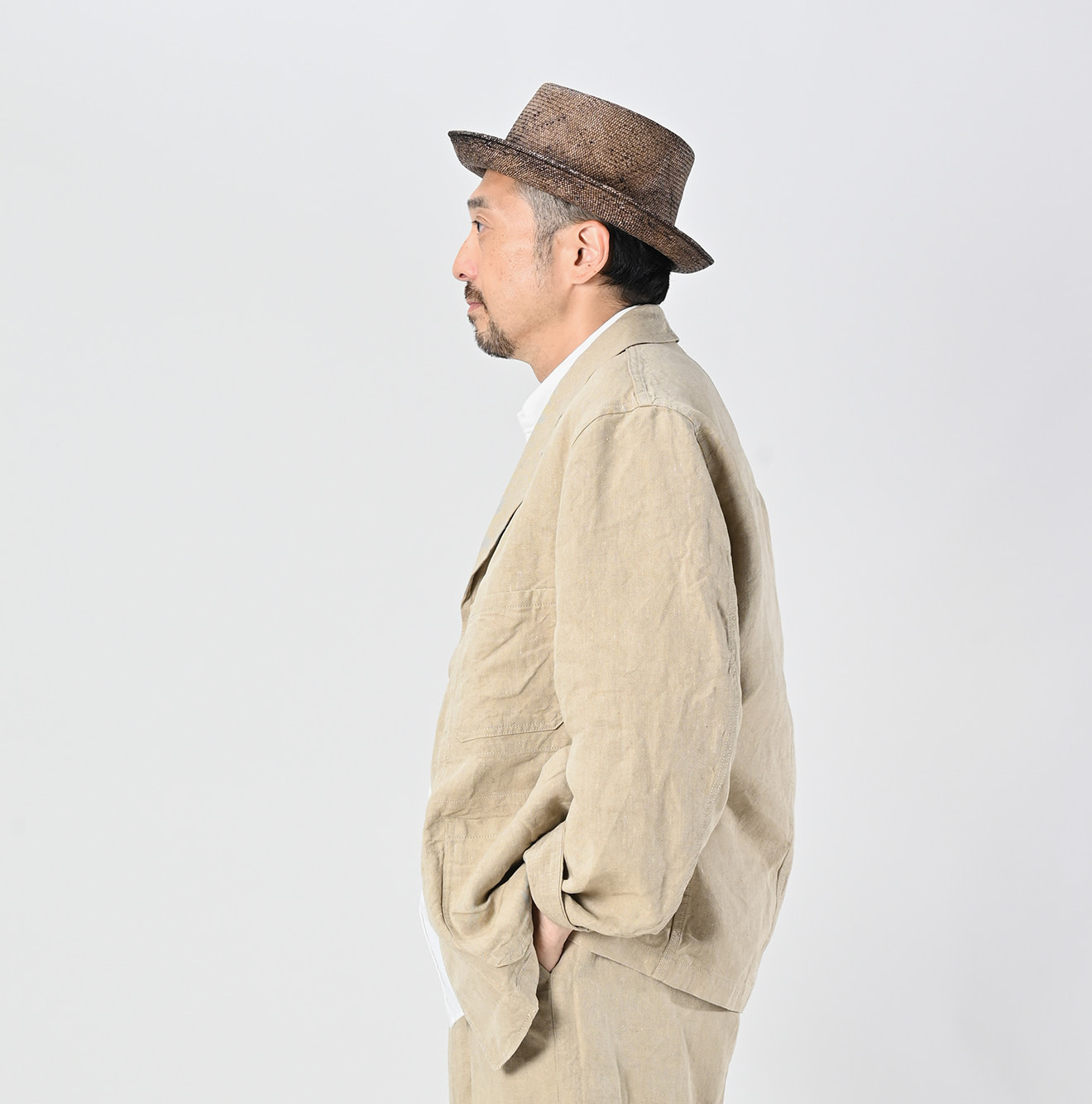 Linen Cloth Nîmes Jacket Male Model
