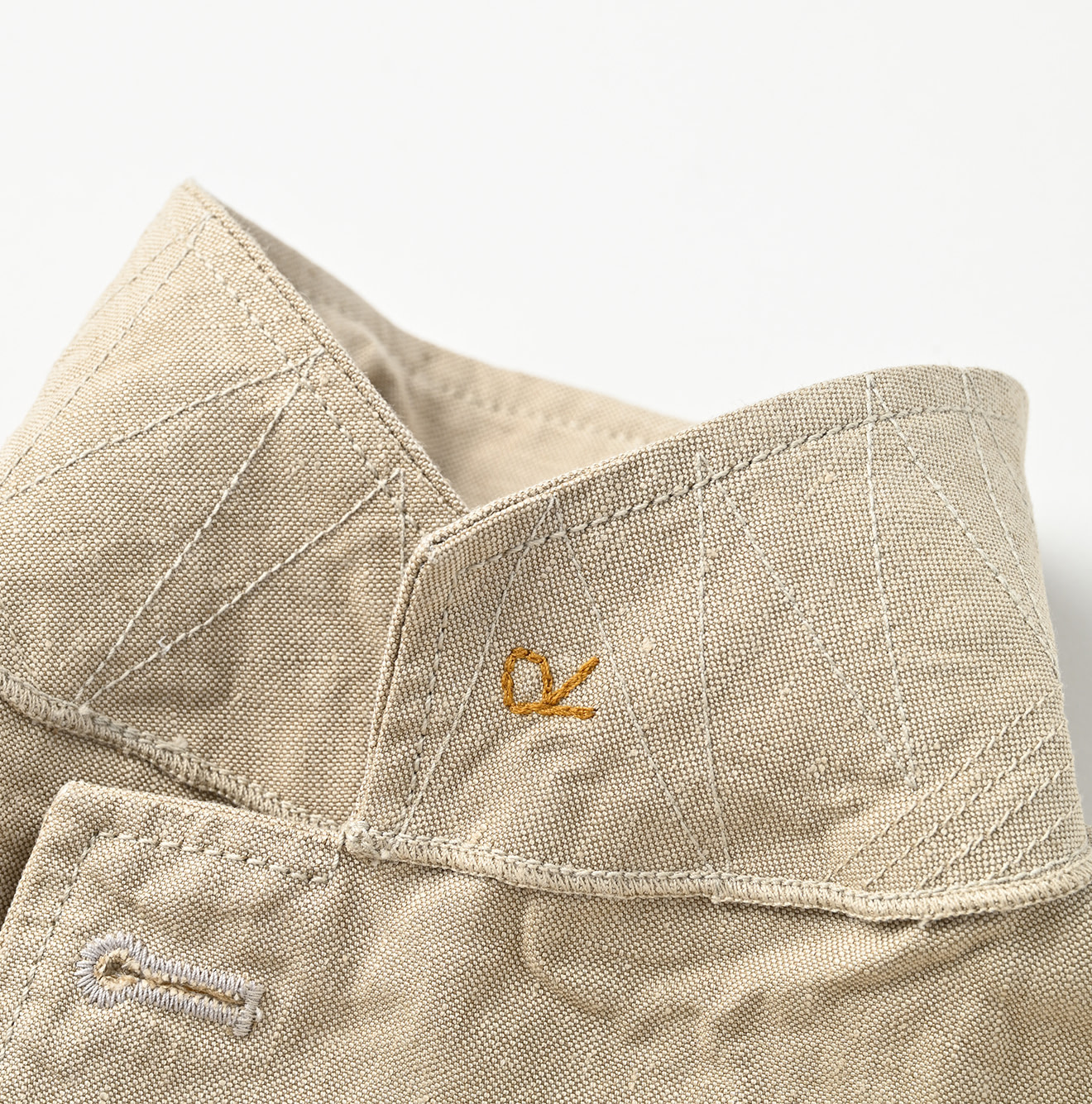 Linen Cloth Nîmes Jacket Detail