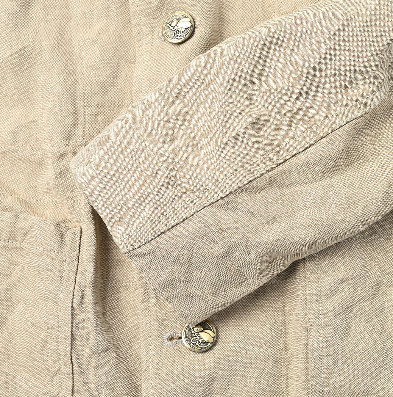 Linen Cloth Nîmes Jacket Detail