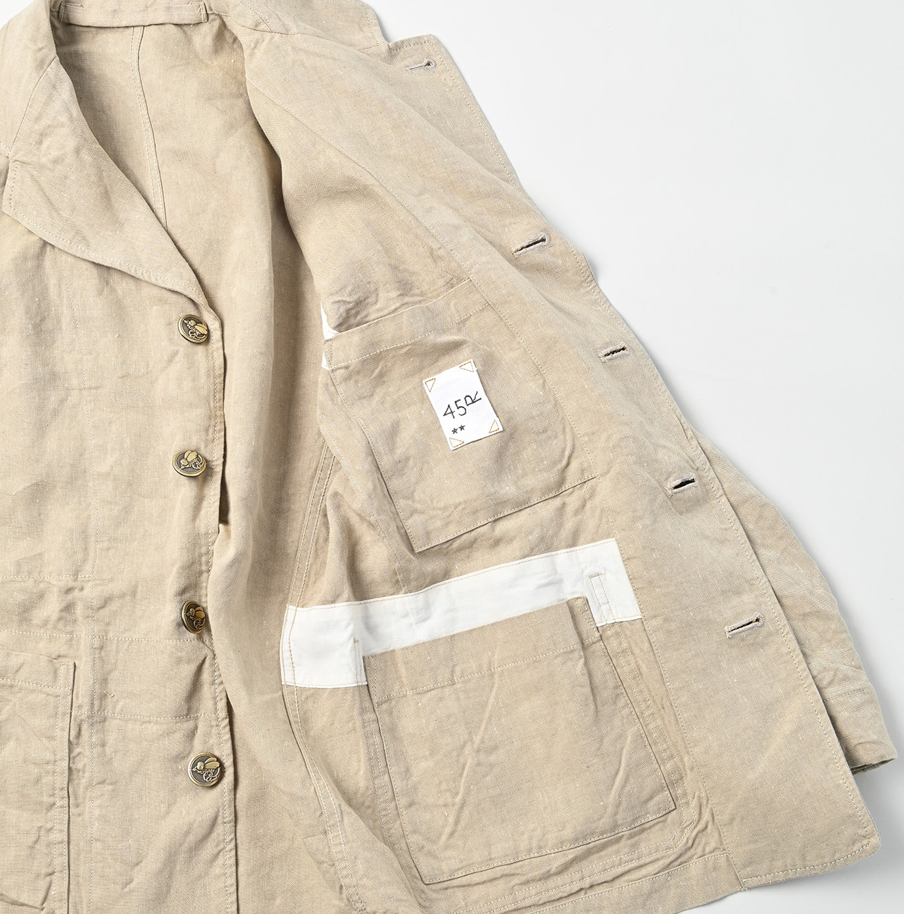 Linen Cloth Nîmes Jacket Detail