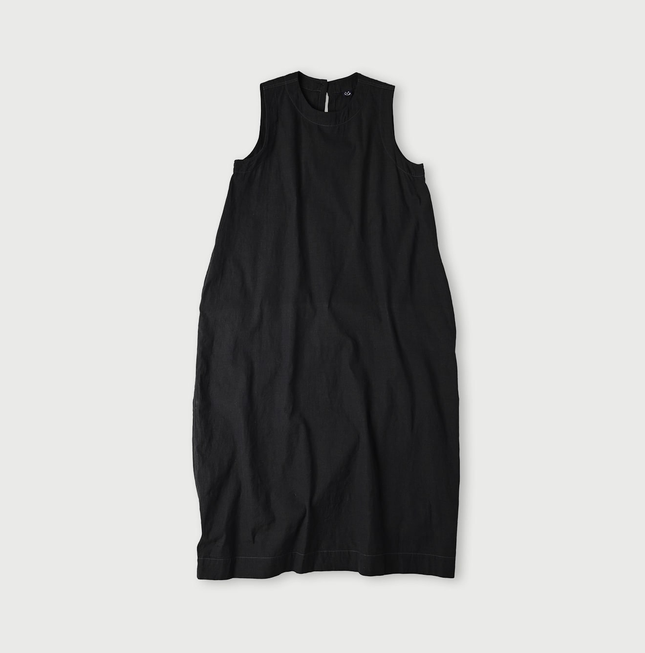 Indian Khadi OX Sleeveless Poyon Dress Sumi Black Chambray