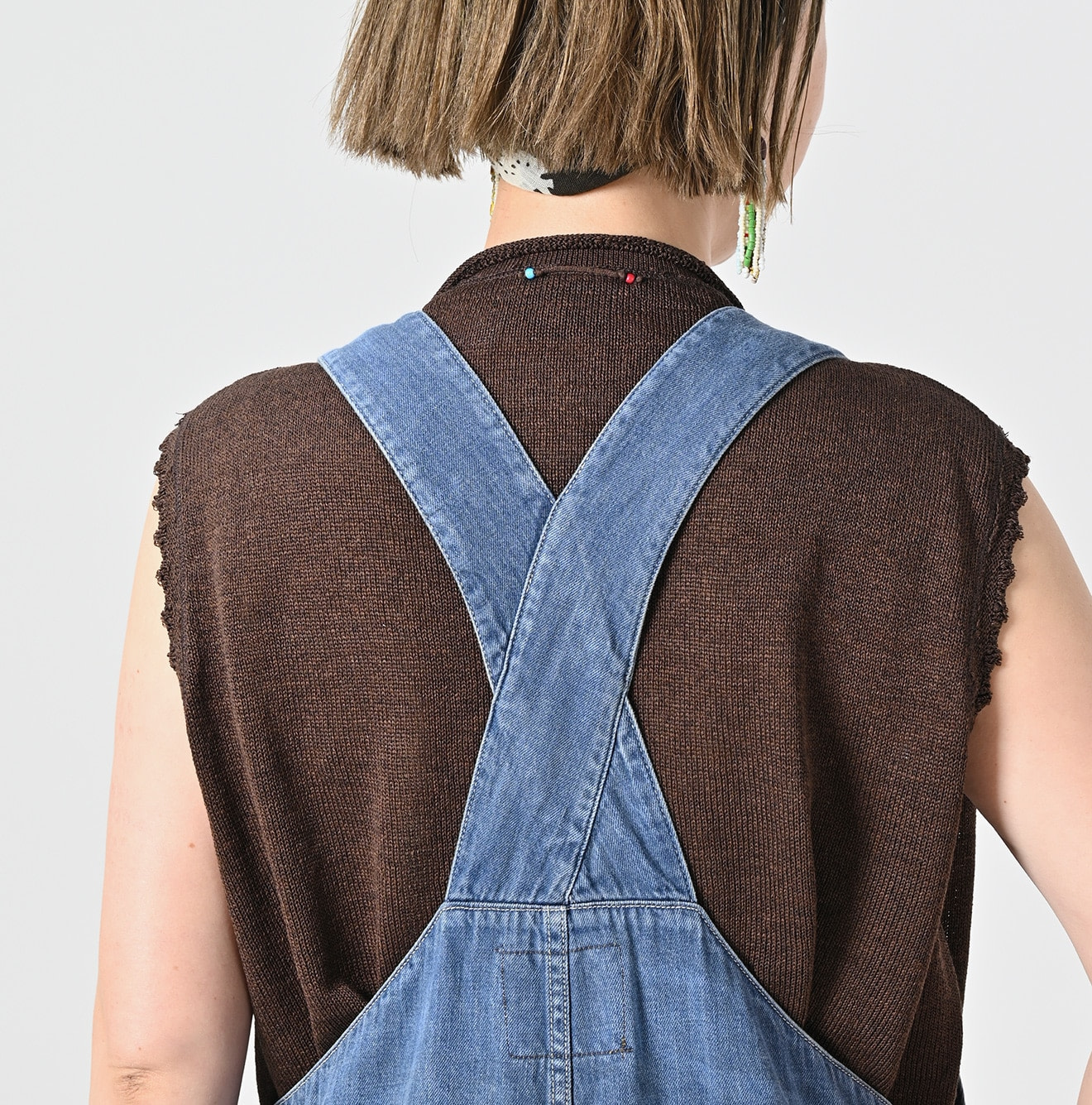 Mon-petit Denim 908 Over All Tan Detail