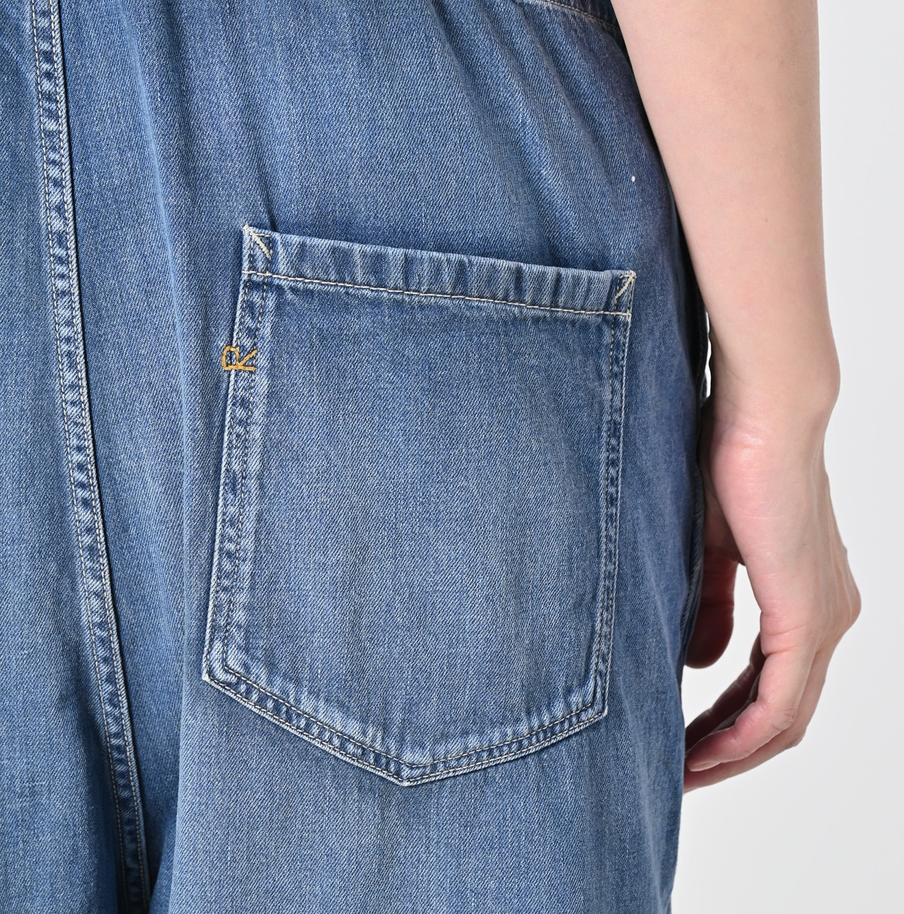 Mon-petit Denim 908 Over All Tan Detail