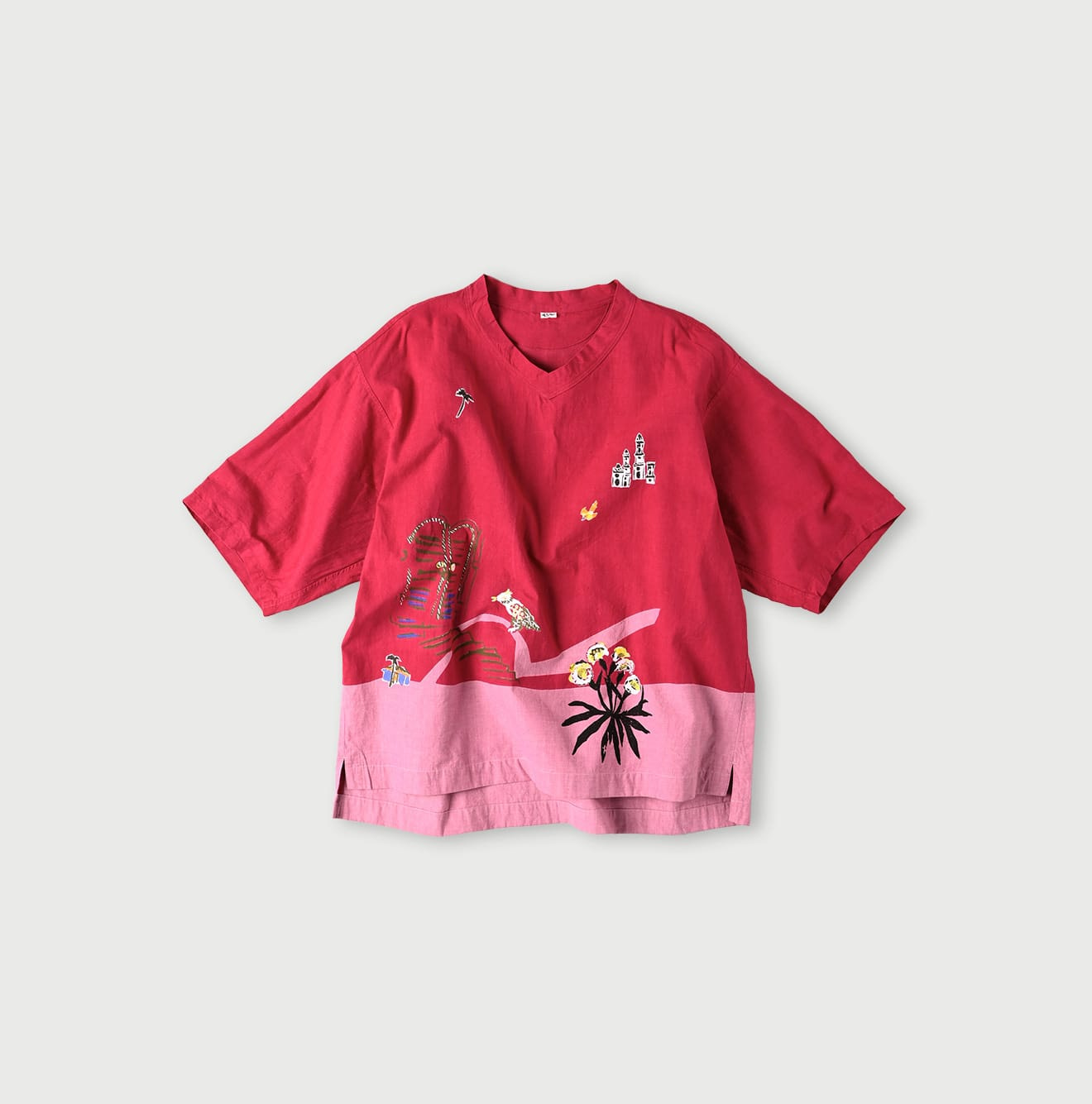 Indian Khadi OX Saijiki Blouse Pink