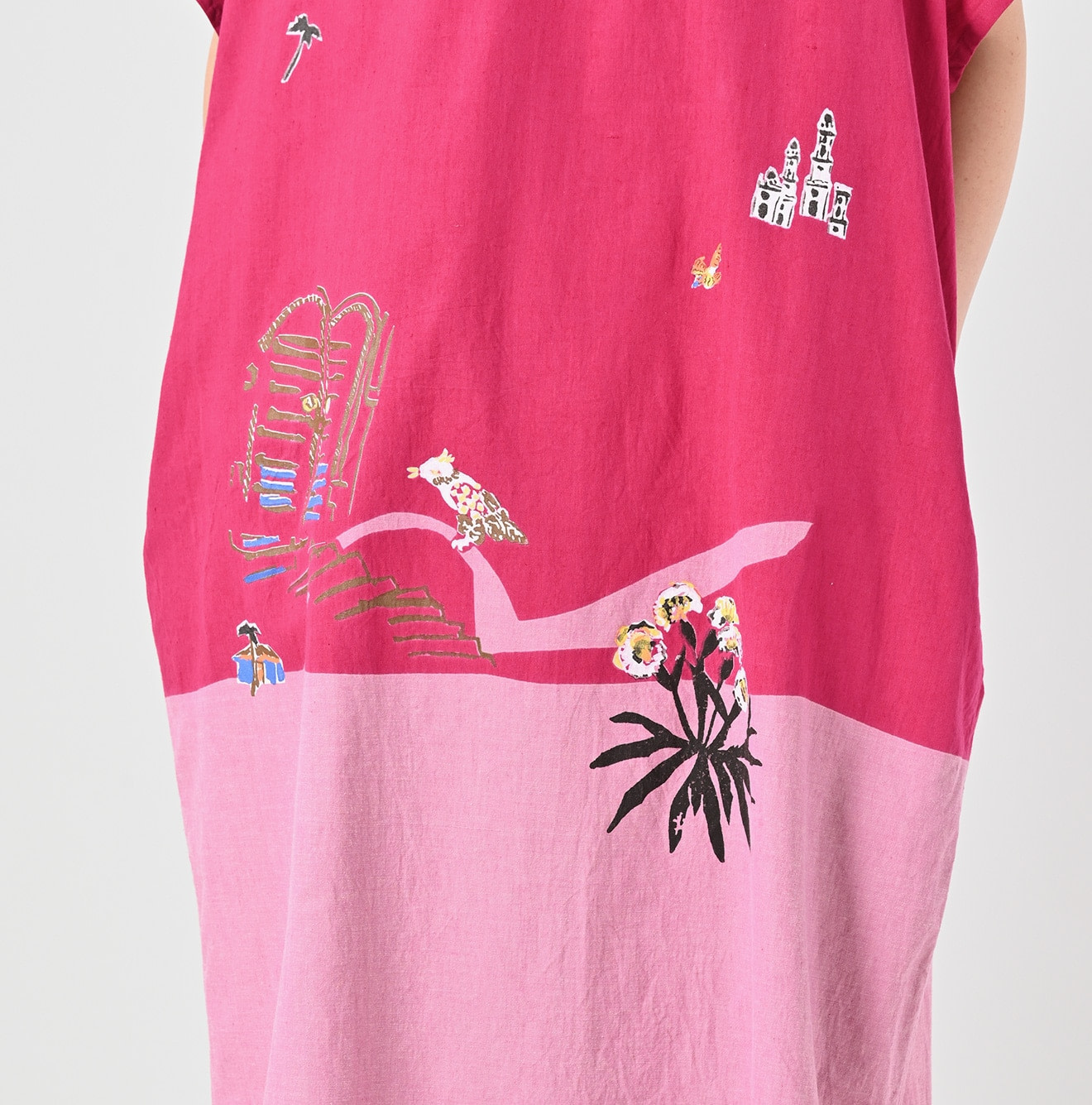 Indian Khadi OX Saijiki Dress Detail