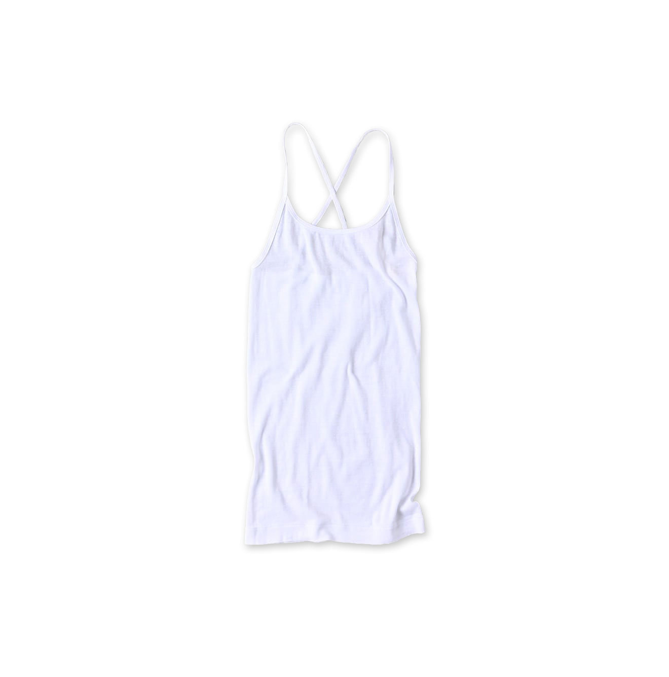 Ribbed Cross-Back Camisole White