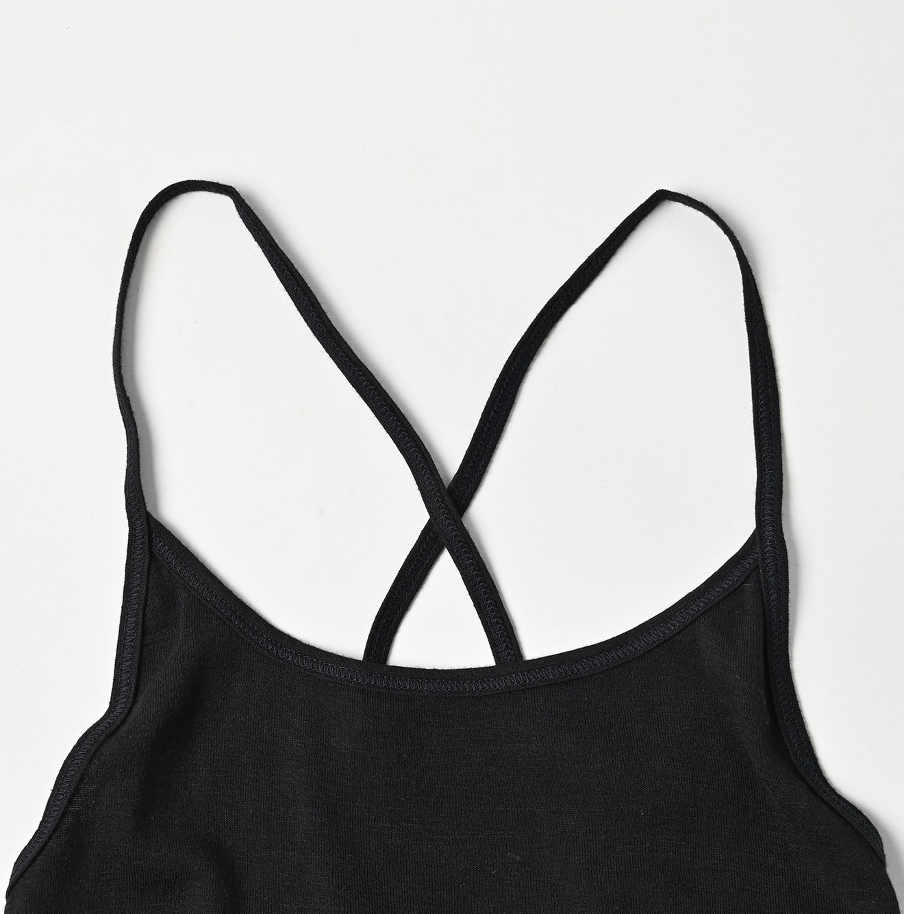 Ribbed Cross-Back Camisole Detail