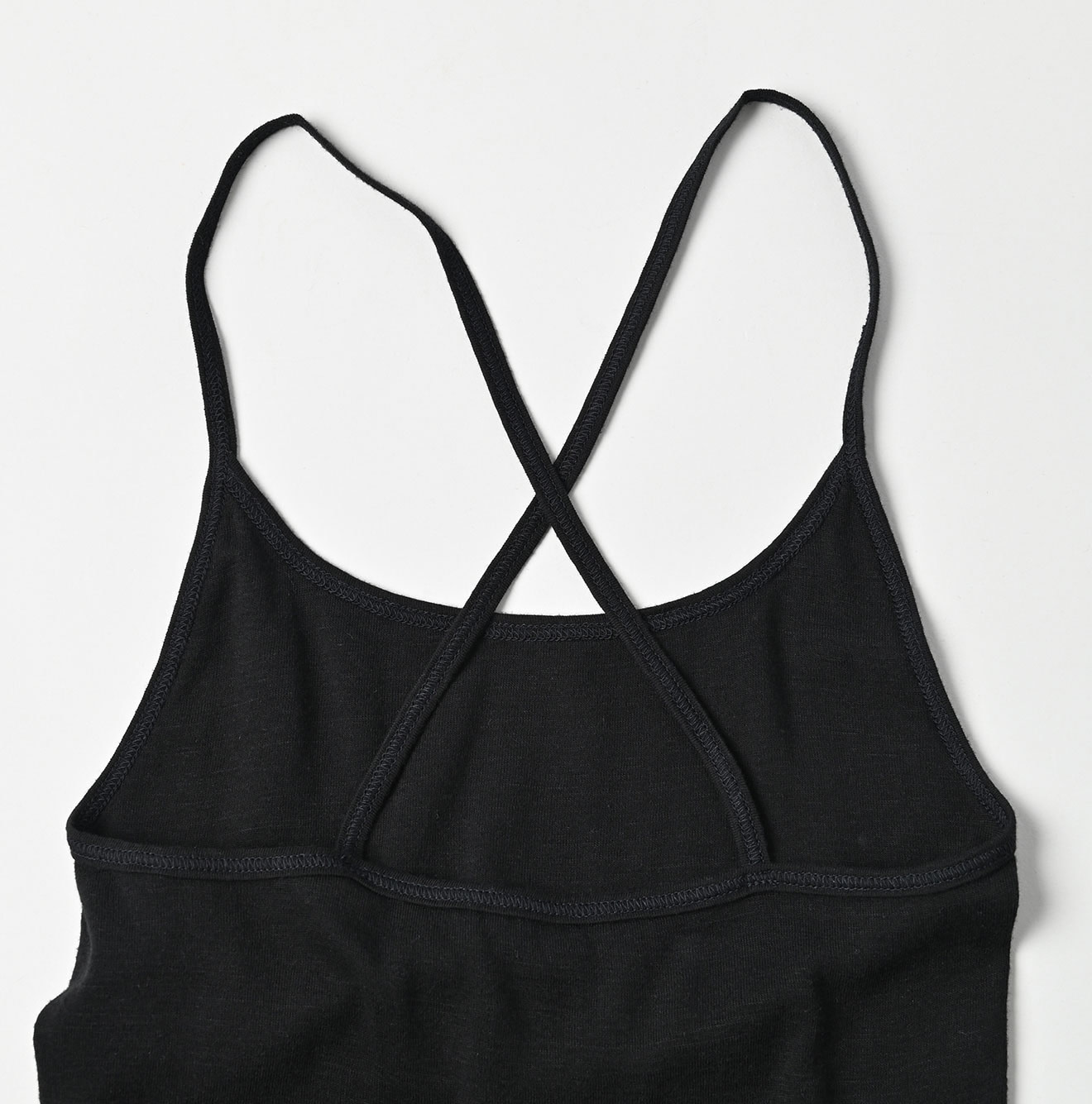 Ribbed Cross-Back Camisole Detail