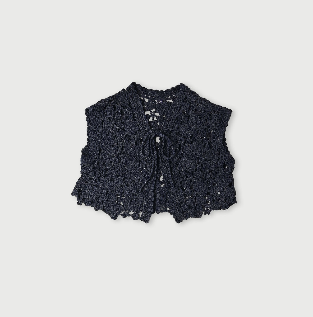 Japanese Paper Crochet Flower Bolero Sumi Black