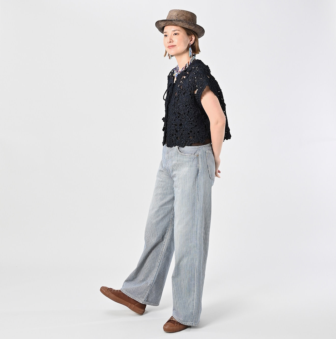 Japanese Paper Crochet Flower Bolero Female Model