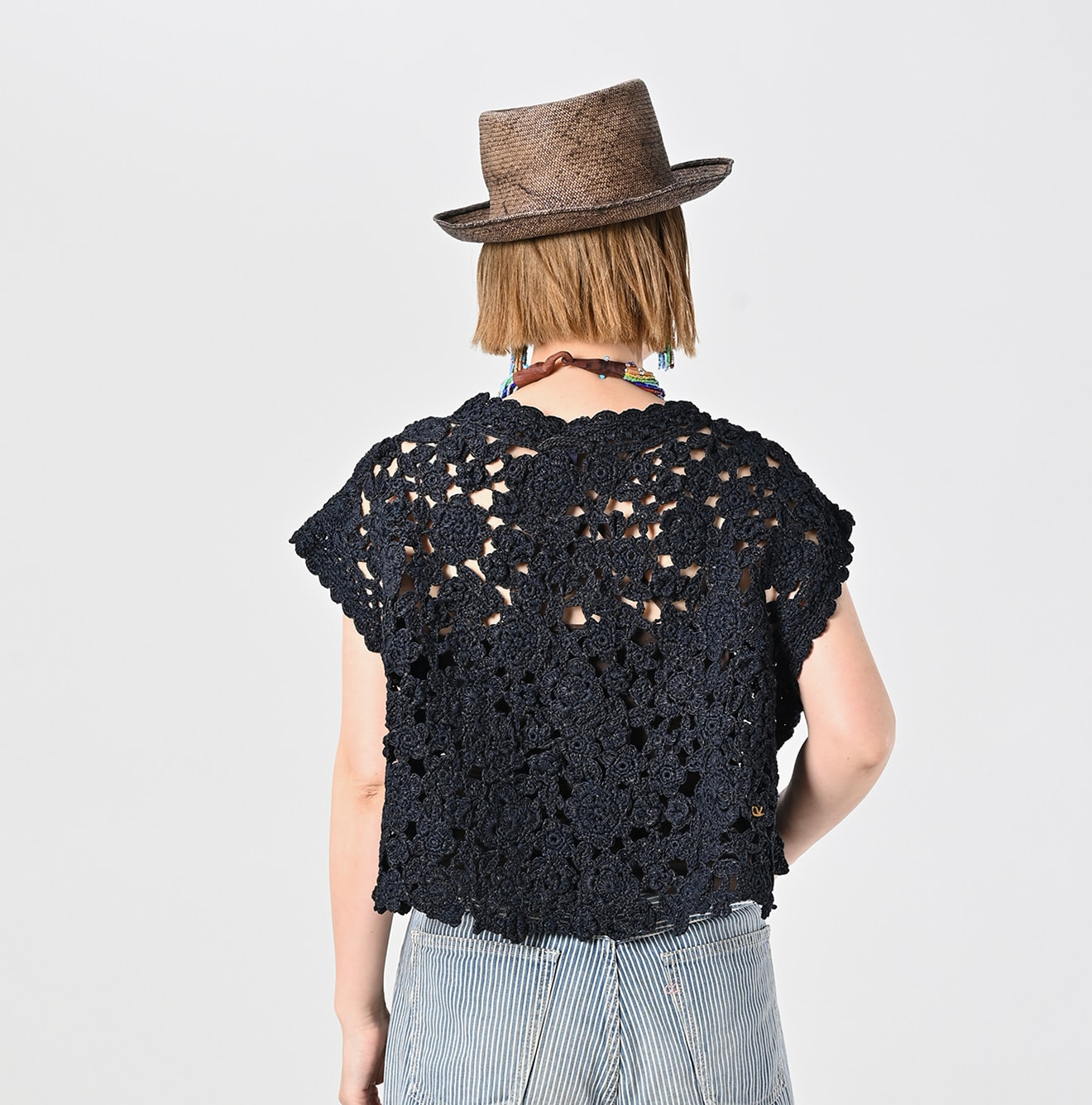 Japanese Paper Crochet Flower Bolero Female Model