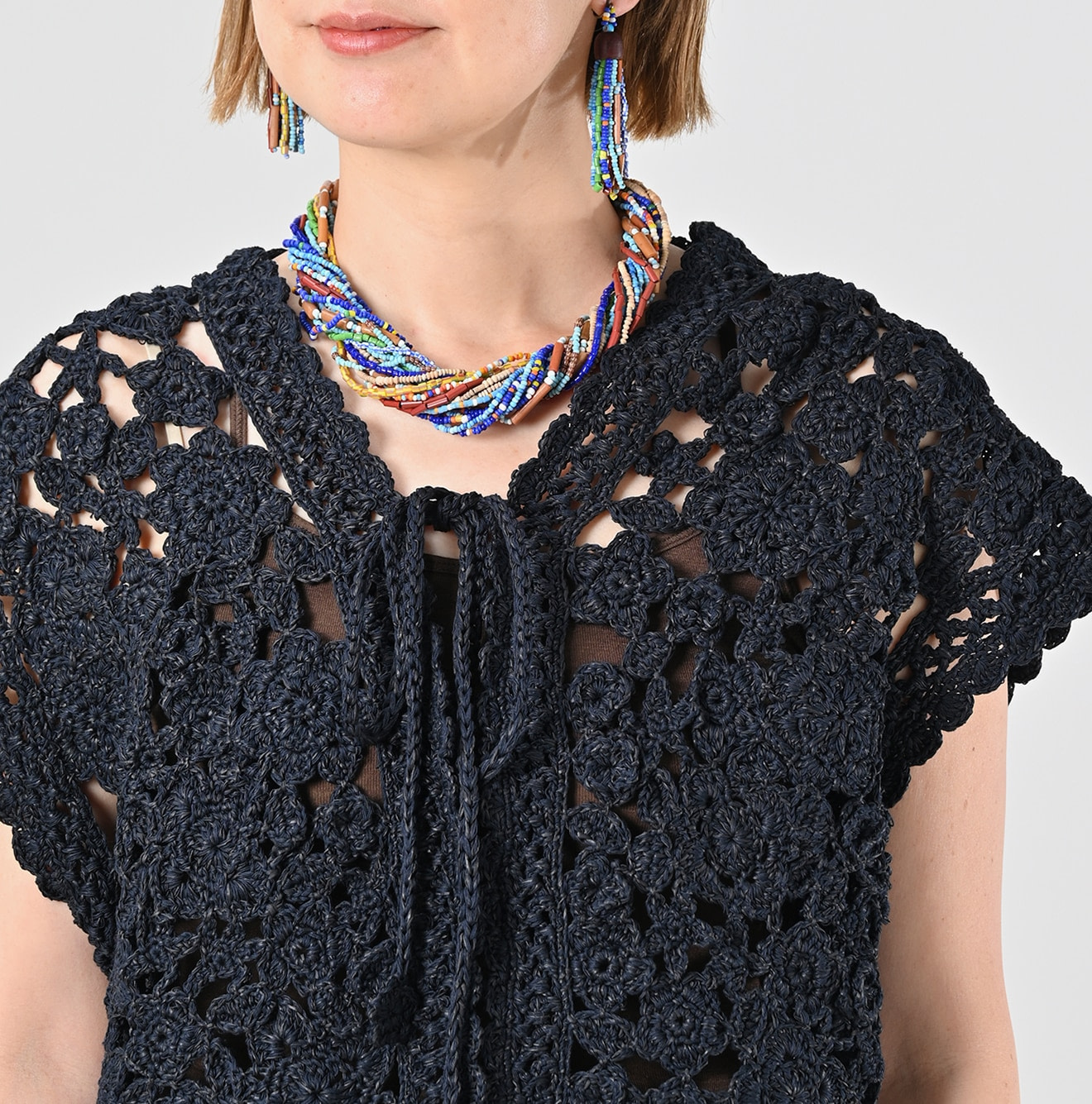 Japanese Paper Crochet Flower Bolero Detail