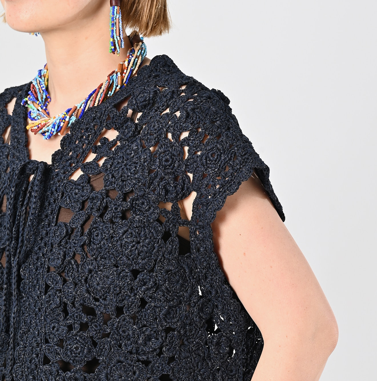 Japanese Paper Crochet Flower Bolero Detail