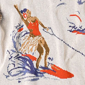 Surf Hula Girl Jacquard Beige Base