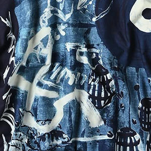 73 Picture Book Bandana Indigo 3