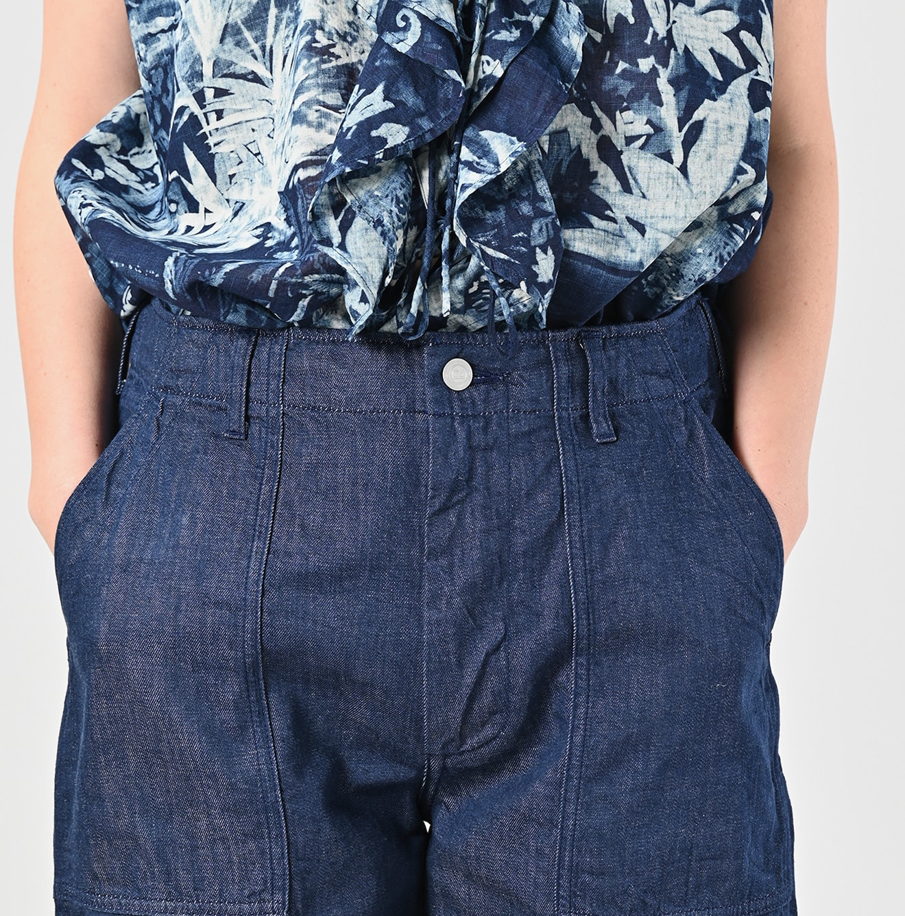 Mon-petit Denim 908 Baker Short Pants Detail