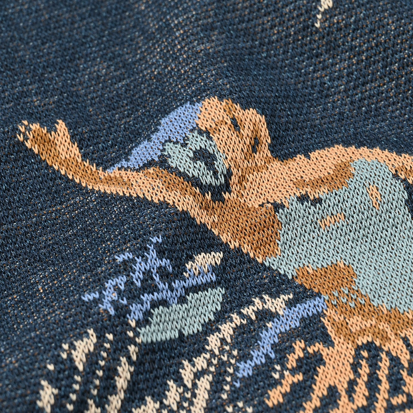 Indigo Surf Hula Girl Jacquard 908 Outer T-shirt Detail