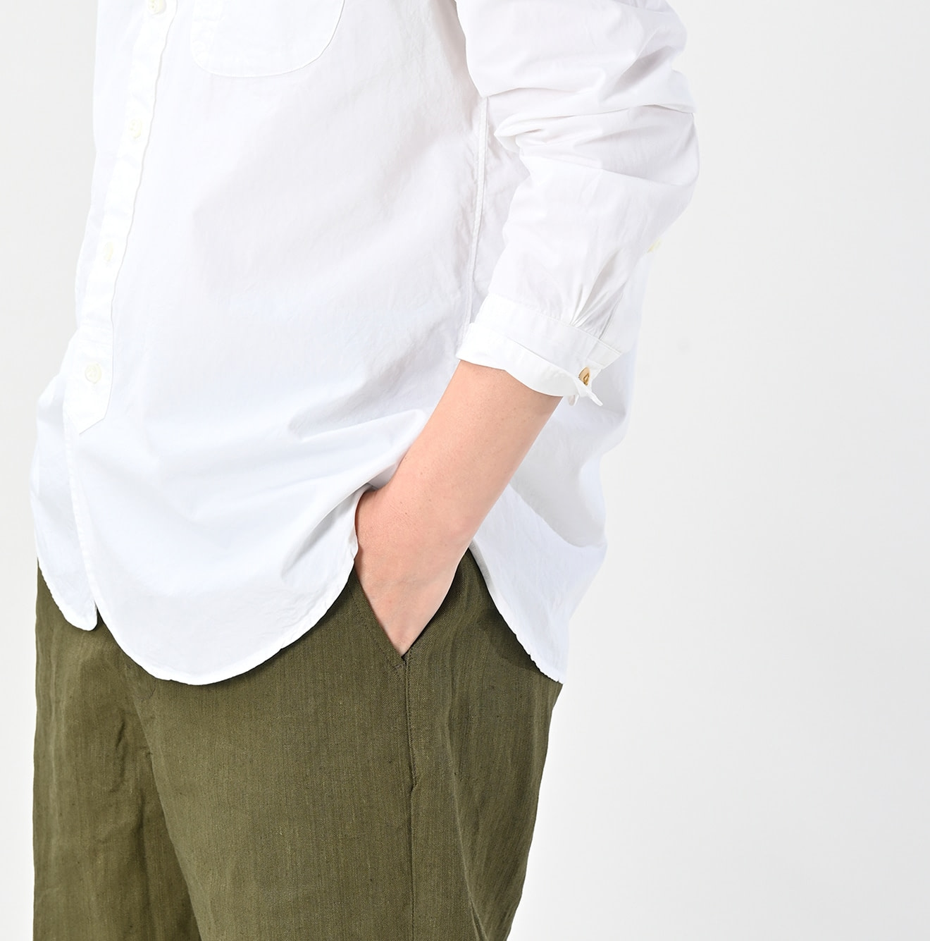 No.180 Miko 908 Loafer Stand Collar Shirt Detail