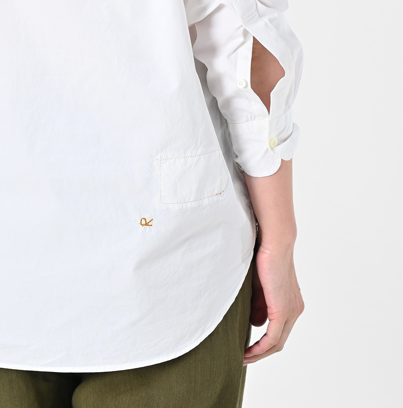 No.180 Miko 908 Loafer Stand Collar Shirt Detail