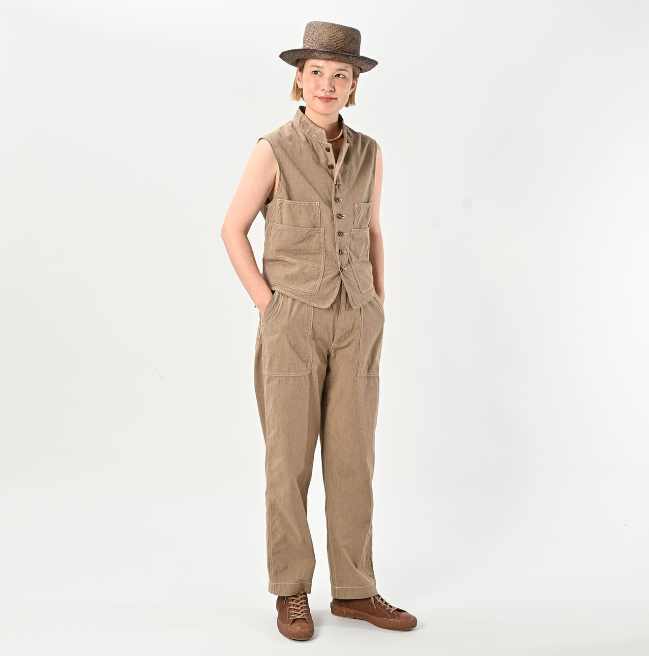 Yorimoku Hira 908 Baker Pants Female Model