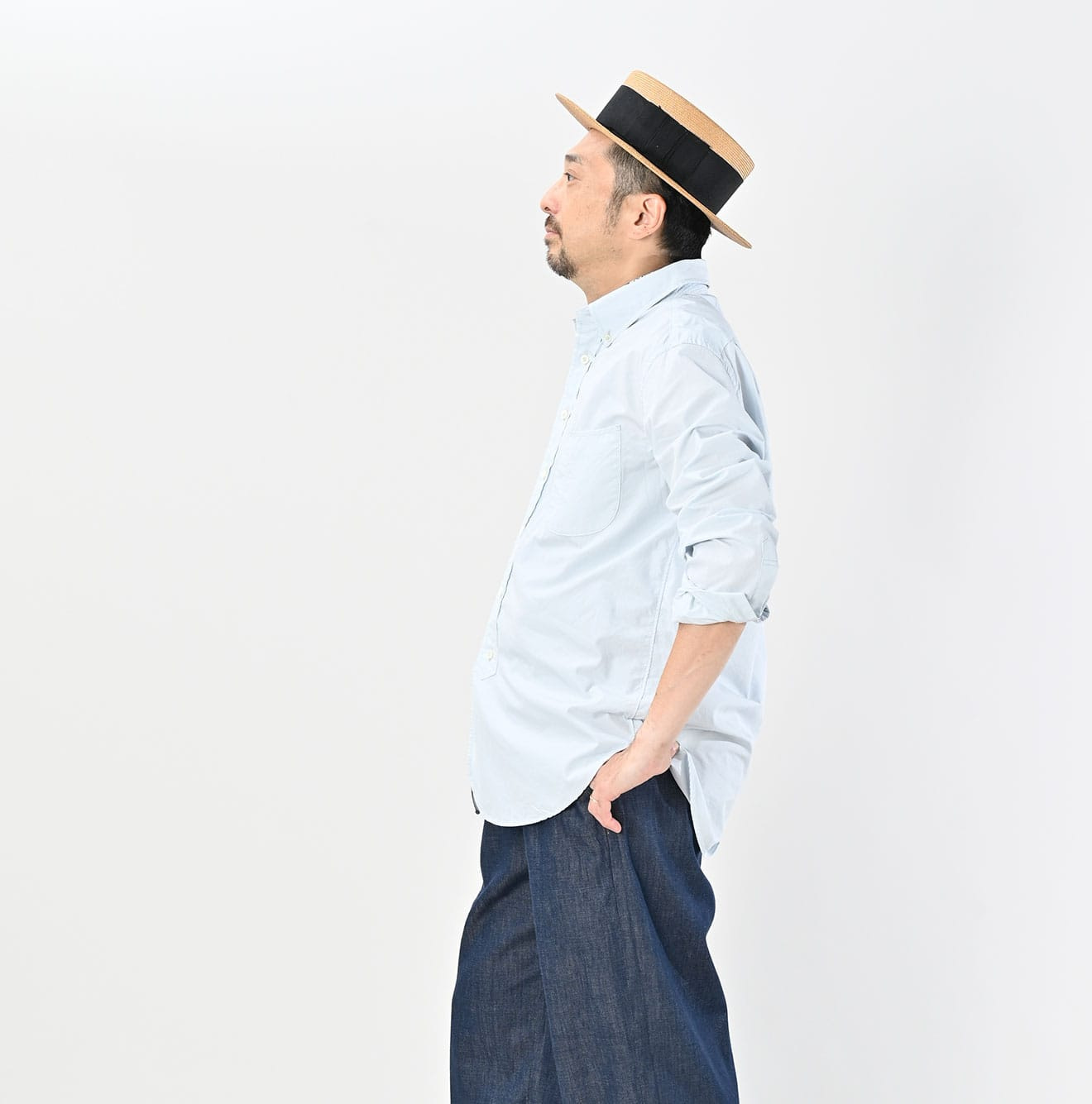 Broadcloth 908 Loafer Button Down Shirt Male Model