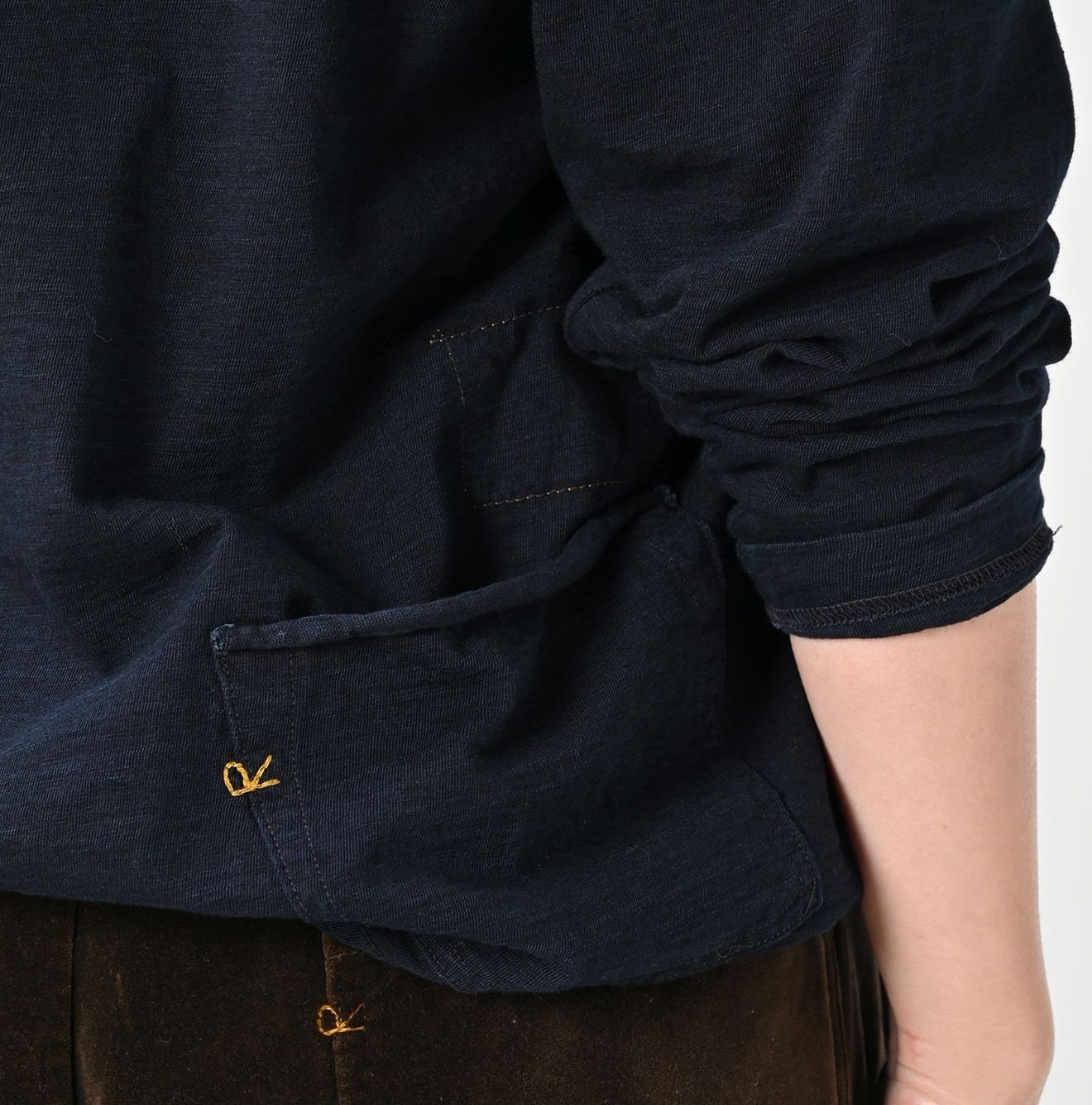 Indigo Tenjiku 908 Long Sleeve Ocean T-shirt Detail