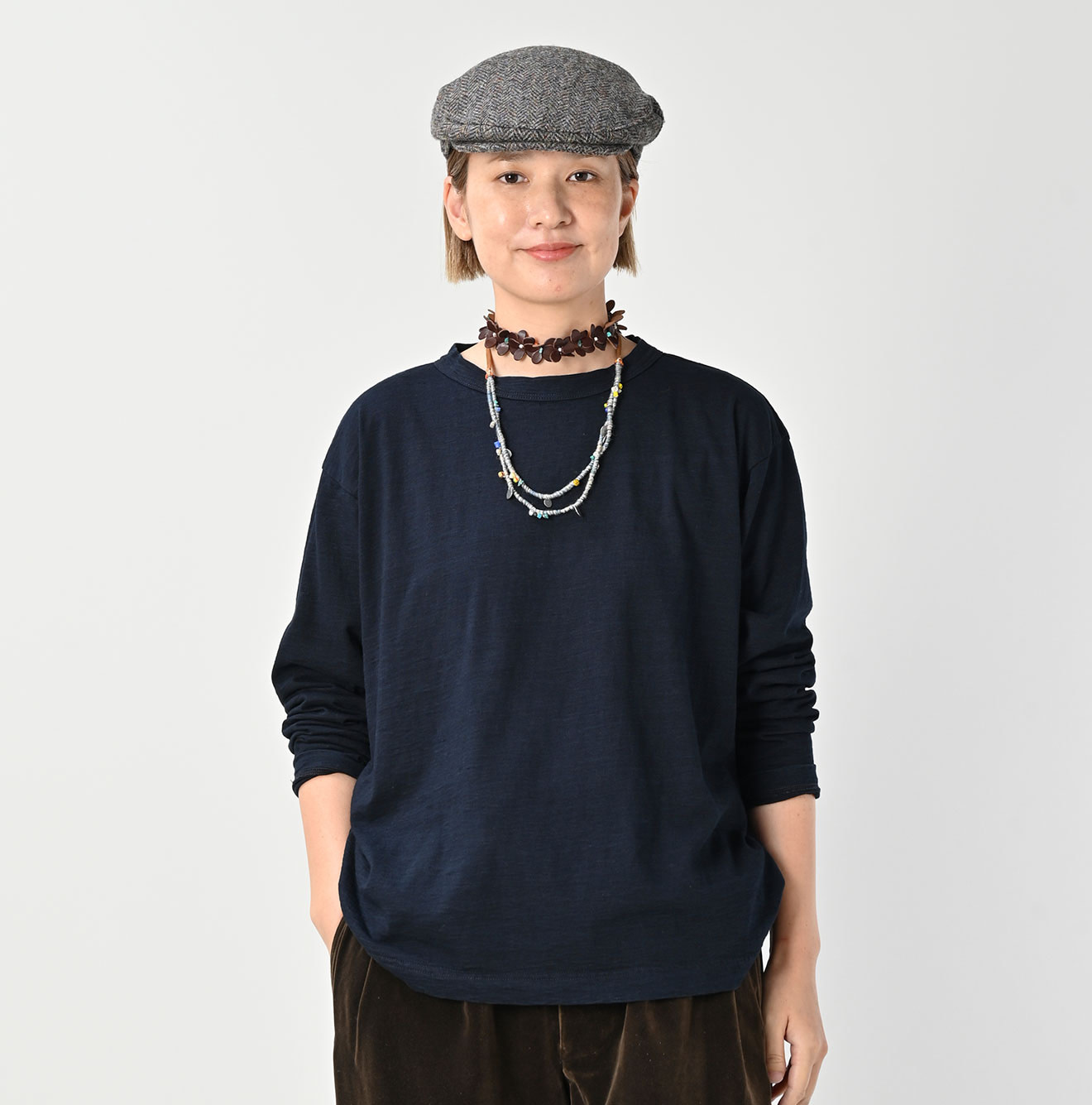 Indigo Tenjiku 908 Long Sleeve Ocean T-shirt Female Model