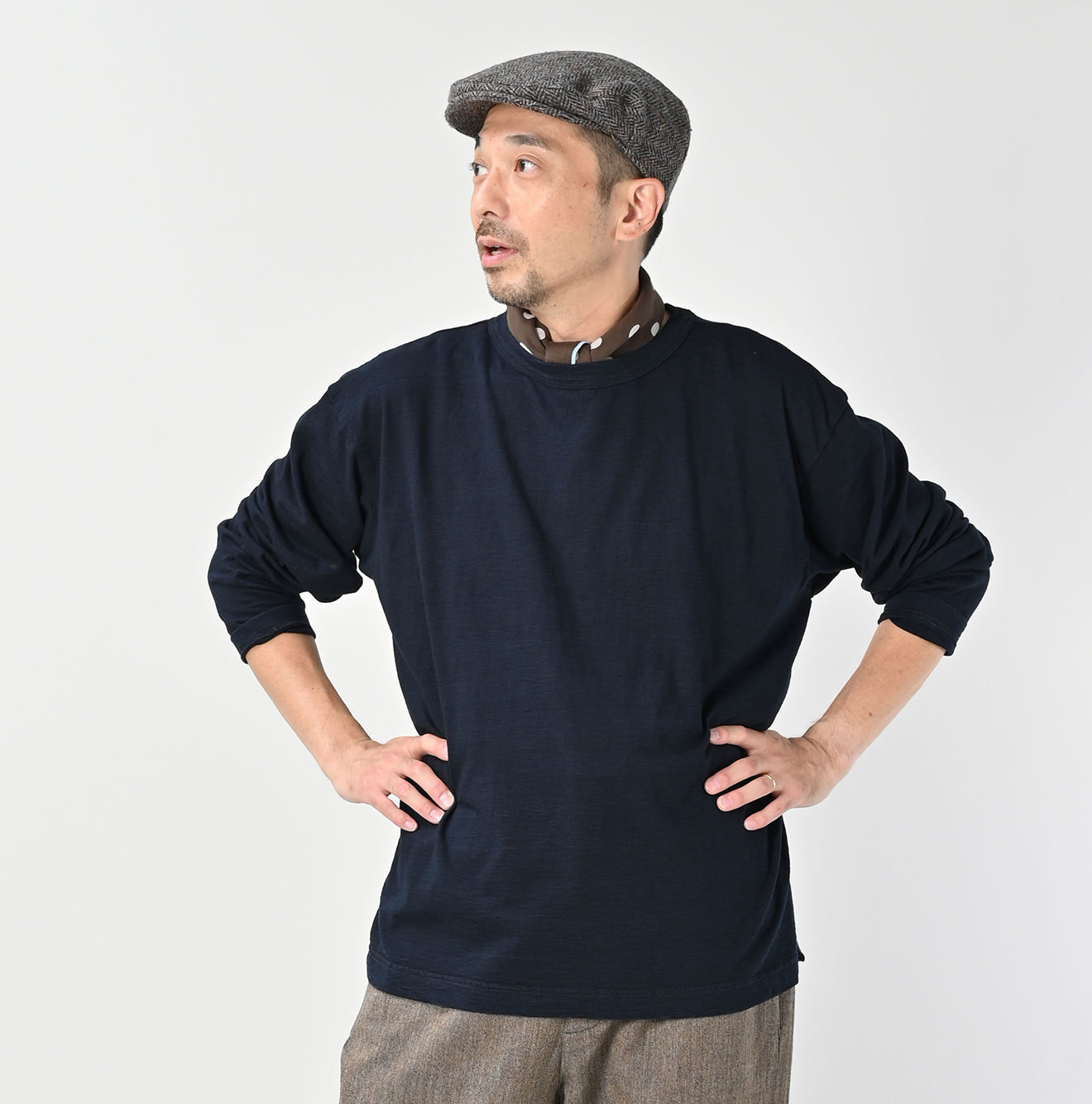 Indigo Tenjiku 908 Long Sleeve Ocean T-shirt Male Model